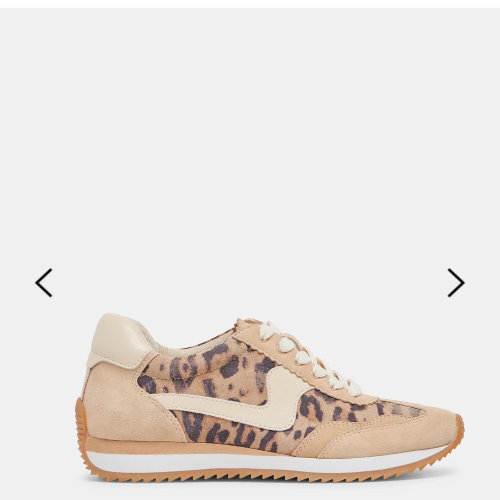 New Dolce Vita Tan and Cream Leopard Sneakers Size 8